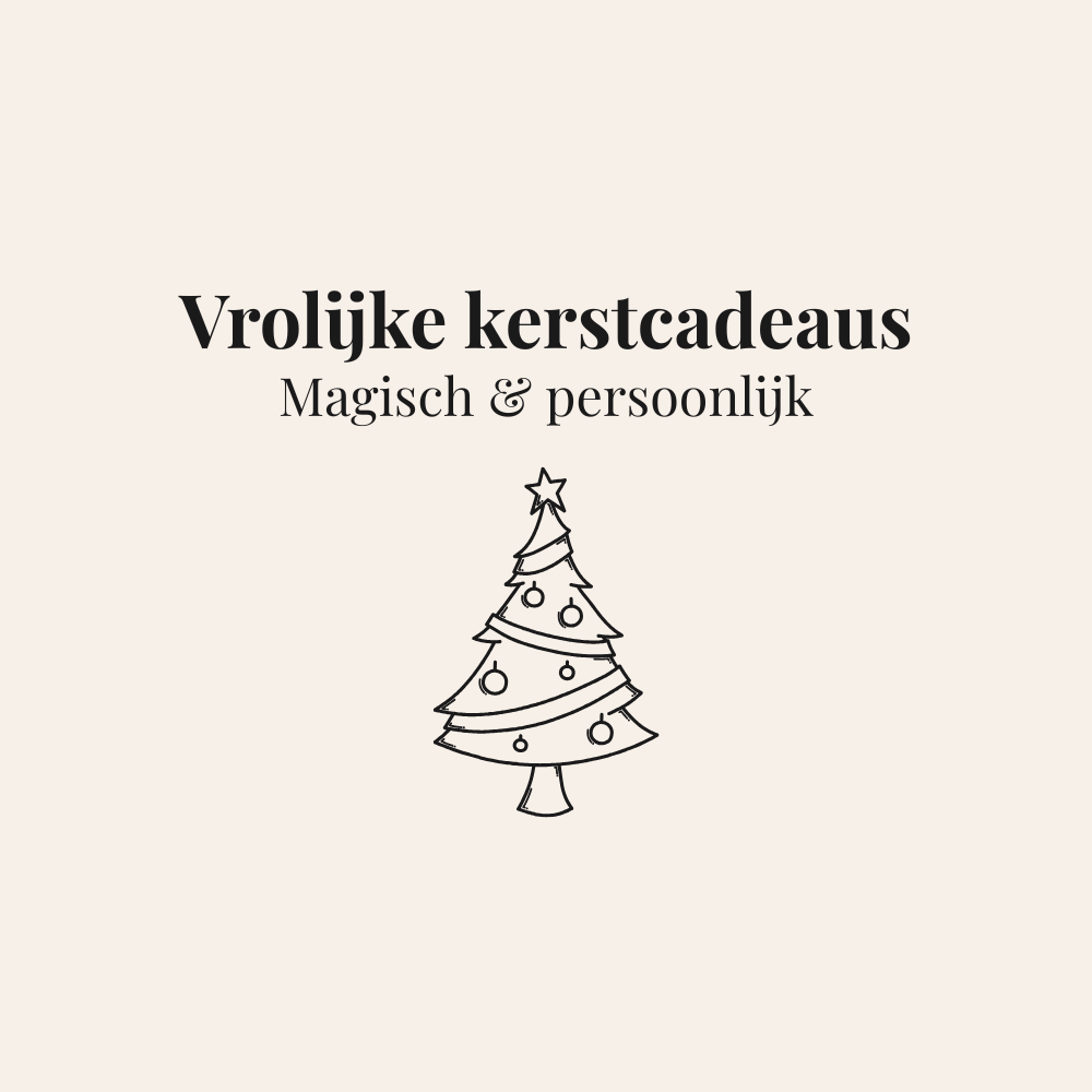 Kerstcadeaus collectie – pastel kerstboomillustratie