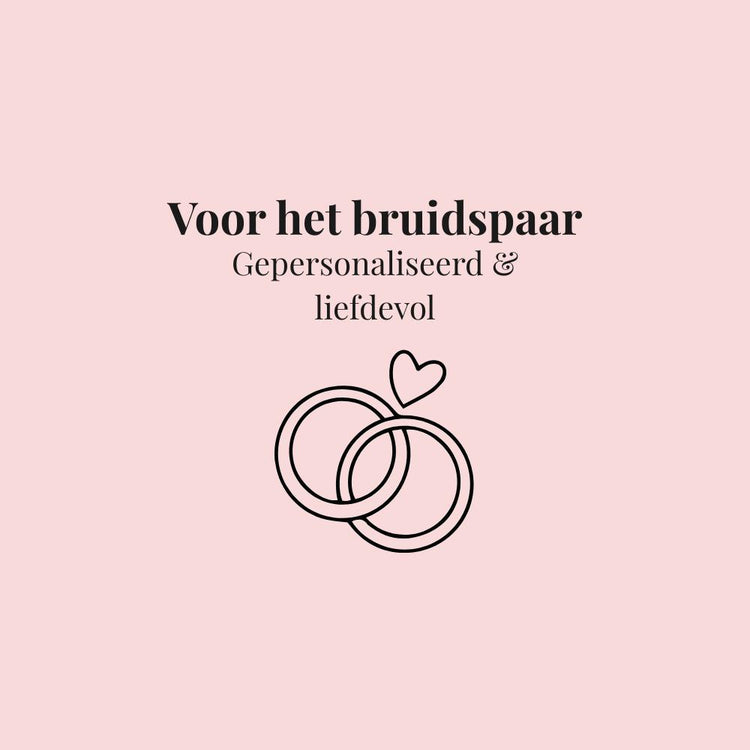 Persoonlijke trouwcadeaus – collectie met trouwringen illustratie