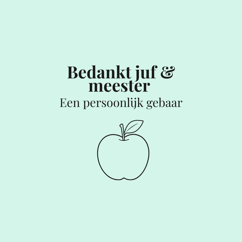 Bedankjes voor juf en meester – collectie met appel icoon