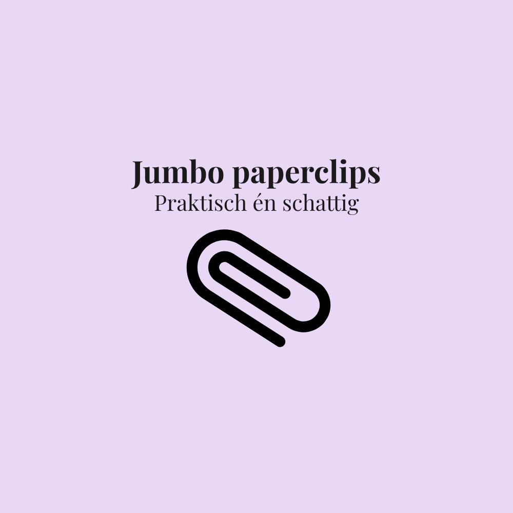Collectie jumbo paperclips – grote gekleurde clips als boekenlegger of decoratief detail