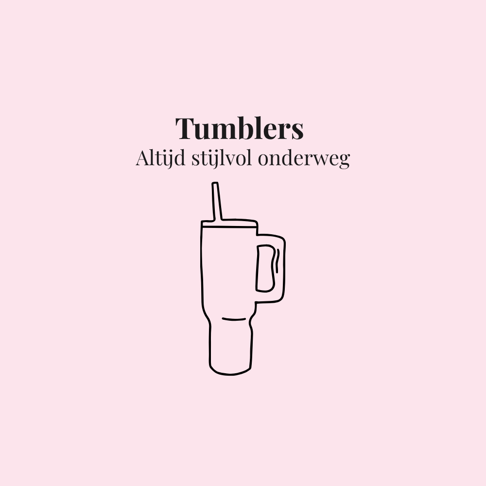 Collectie tumblers – getekende tumbler met naam in frisse pasteltinten