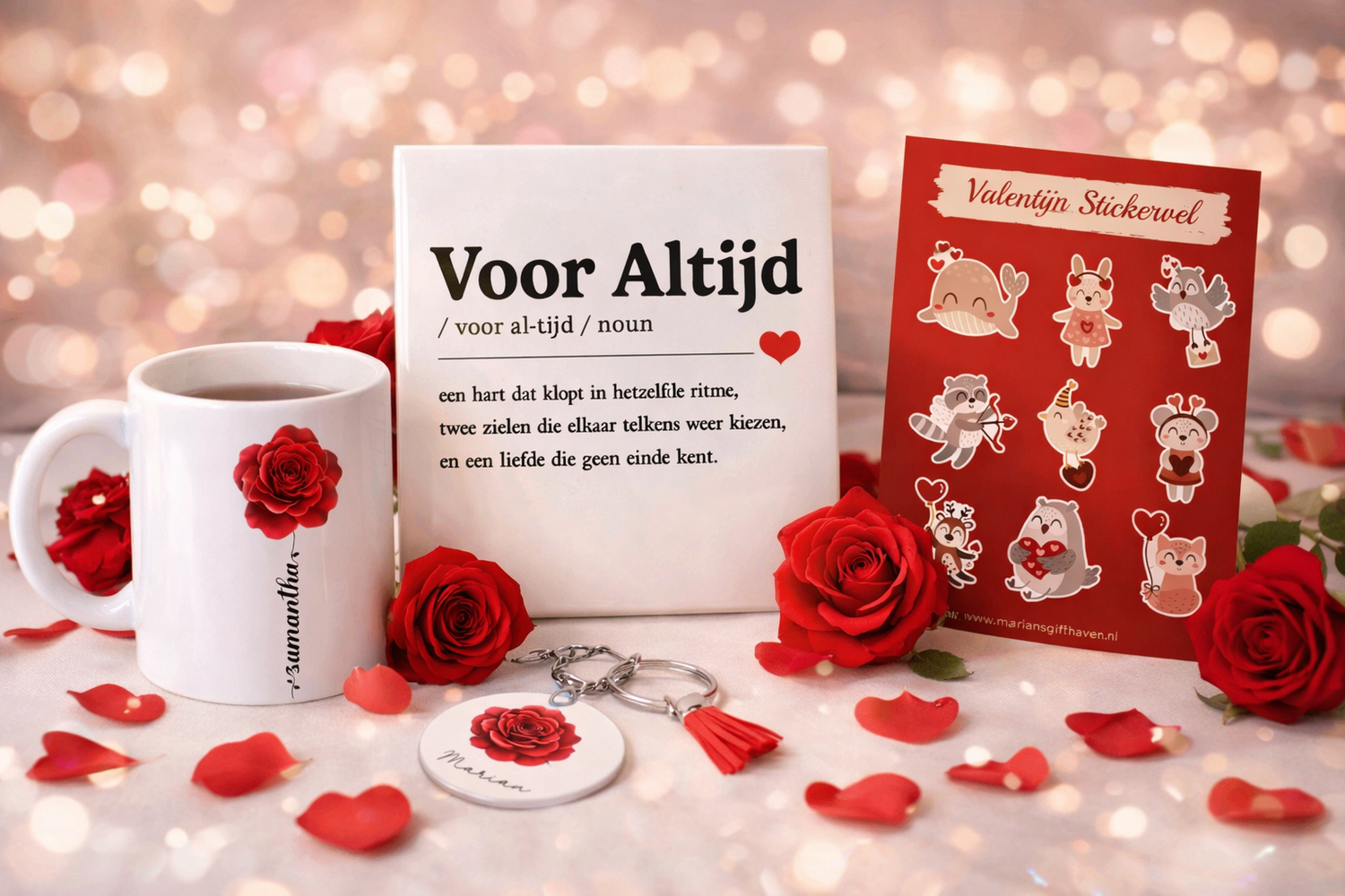 Valentijnscadeaus – liefdesbrief met hartjes in zachte stijl
