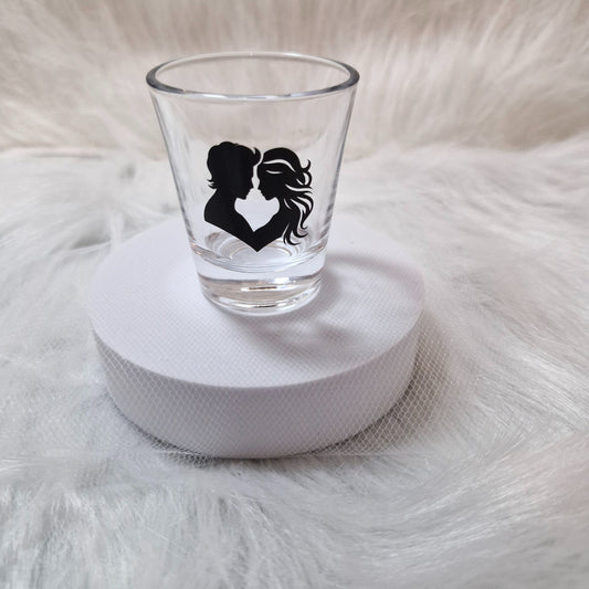Gepersonaliseerde Shotglaasjes met Bruidspaar Silhouet – Perfect als Bruiloft Bedankje