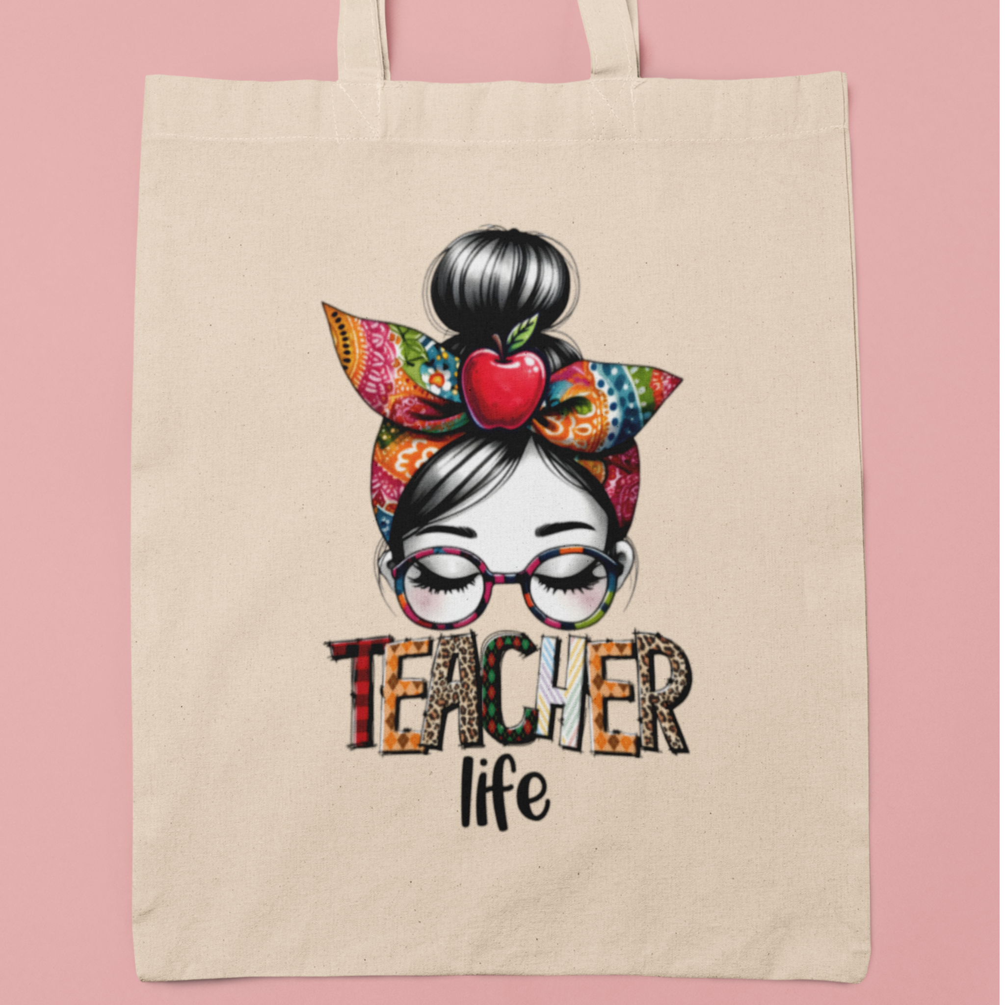 teacher life totebag , leuk cadeau voor juf voor het einde van het schooljaar