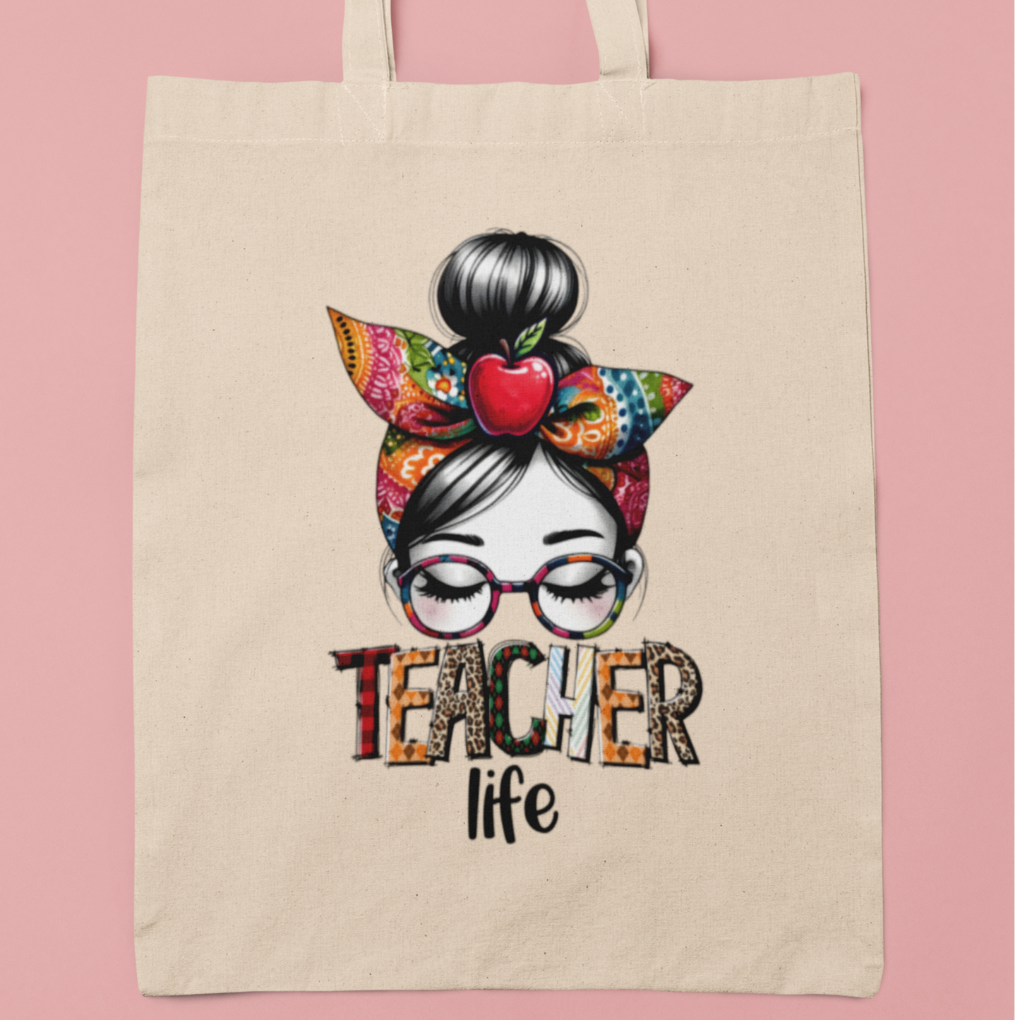 teacher life totebag , leuk cadeau voor juf voor het einde van het schooljaar