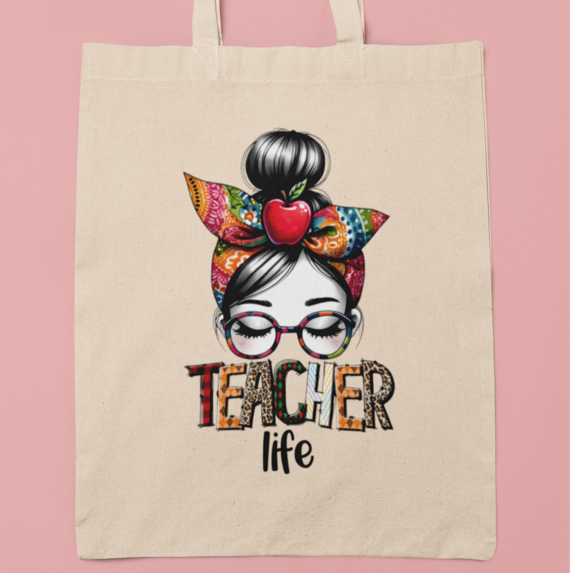 teacher life totebag , leuk cadeau voor juf voor het einde van het schooljaar
